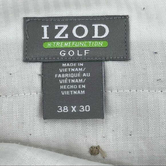 IZOD X-Treme Function Cool FX Creme Khaki Men’s Flat Front Golf Pants 38 x 30 - Picture 15 of 17